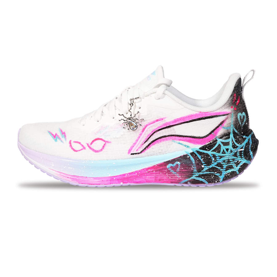 Li-Ning Li Ning Wuyue Cushioning Abrasion Resistant Low top Casual City Commuting Running Shoes Women's White Blue