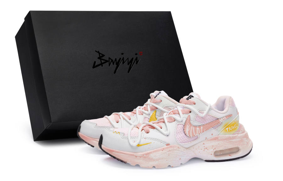 Nike Nike Air Max Fusion Slip Resistant Low top Y2k Retro Running Shoes Women's White Meat Pink Yellow