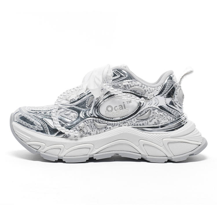 Ocai Runtech3.0 Lightweight Low top Casual Running Shoes Unisex Bridal Silver