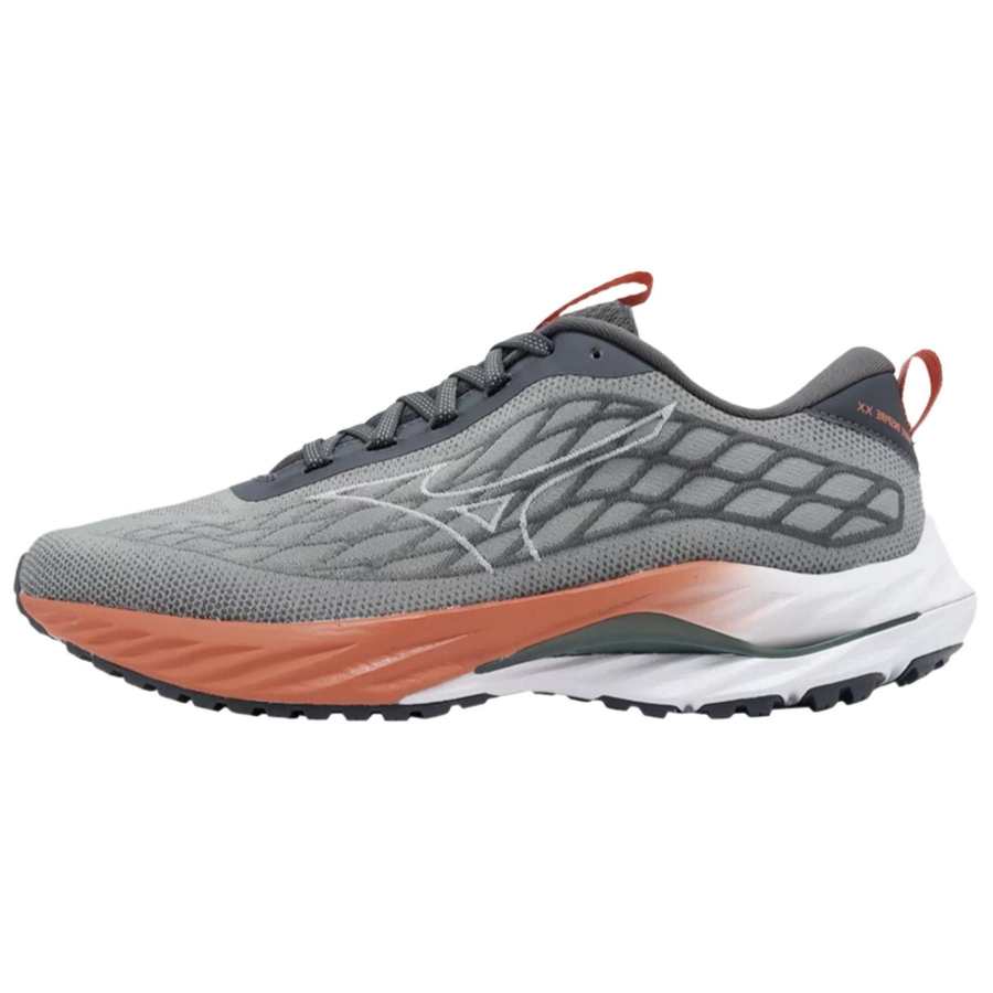 Mizuno Breathable Cushioning Abrasion Resistant Low top Running Shoes Men's Gray Orange