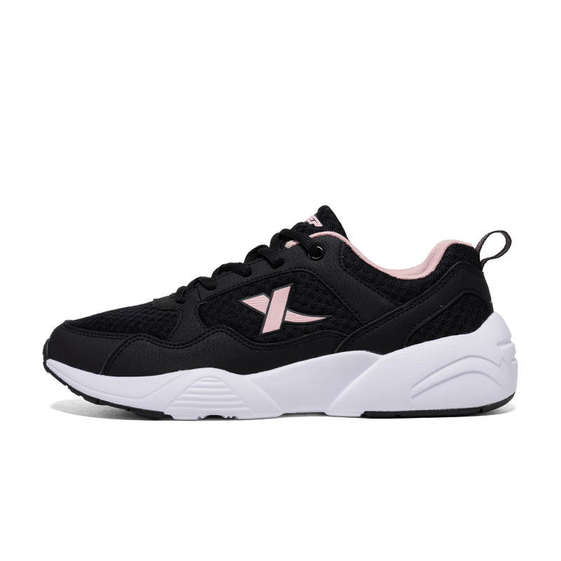 XTEP Breathable And Lightweight Low top Running Shoes Women's Black Pink