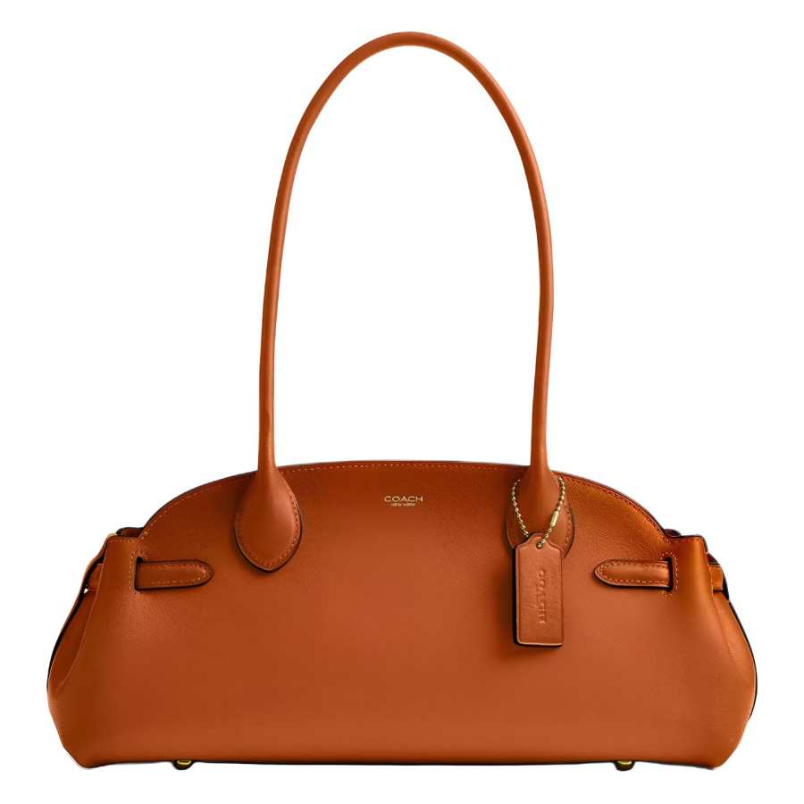 COACH Empire Carryall Leather Handbag Large Women's Brass Toffee