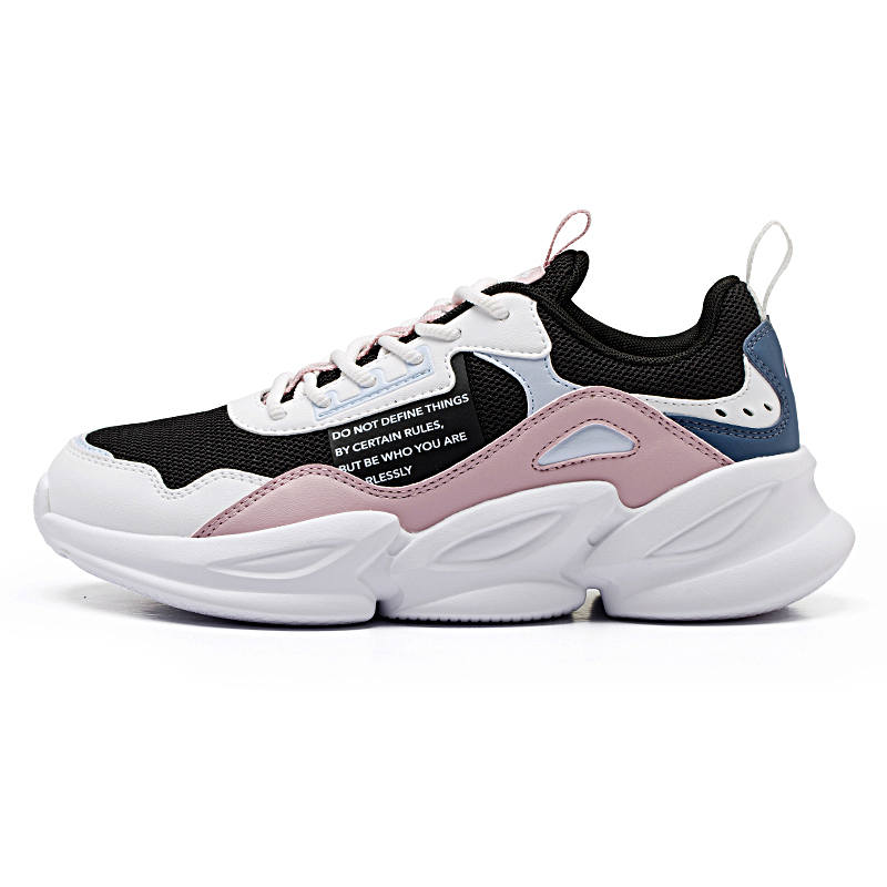 QIAODAN Slip Resistant, Abrasion Resistant, Breathable Low top Running Shoes Women's Black Jordan White