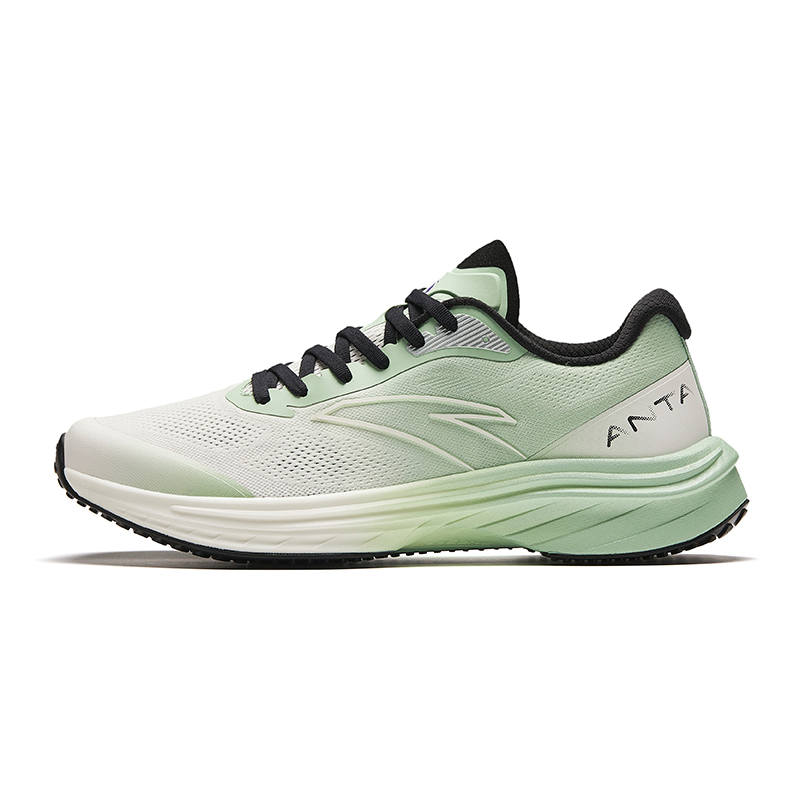 Anta Road Run Mesh Cushioning Slip Resistant Abrasion Resistant Rebound Low top Running Shoes Men's Green Black White