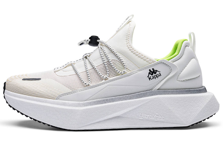 Kappa Diamond 2.0 Fabric Slip Resistant Abrasion Resistant Low top Running Shoes Unisex Classic White