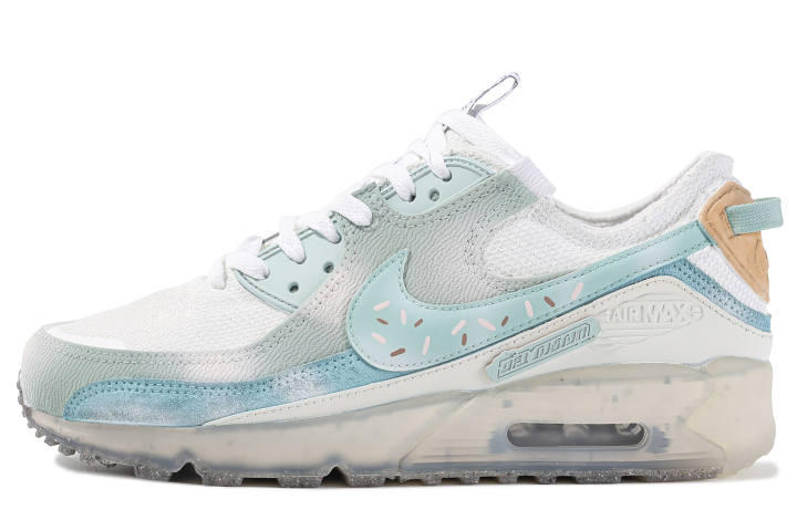 Nike Nike Air Max 90 Slip Resistant Abrasion Resistant Low top Marathon Running Shoes Men's Blue White