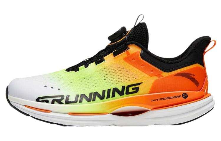 Anta Comfortable Cushioning Slip Resistant Low top Running Shoes Men's White Yellow Orange