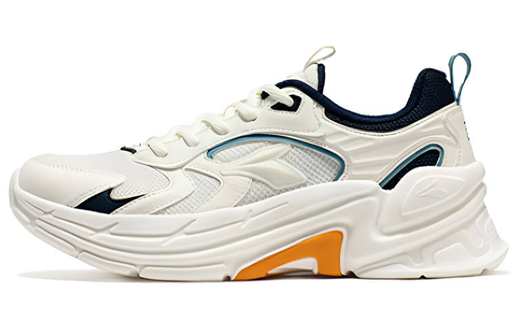 361° Overhill Breathable Lightweight Cushioning Low top Running Shoes Men's White Blue Mesh
