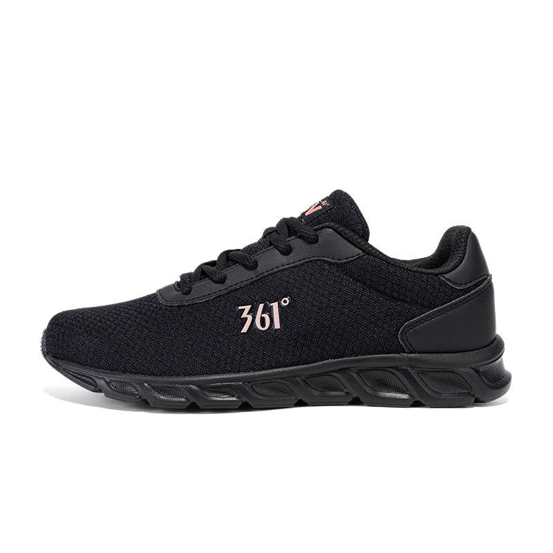 361° Comfortable And Trendy Cushioning Abrasion Resistant Low top Casual Running Shoes Women's Black Rose Gold