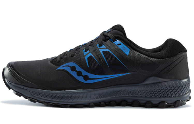 Saucony Fabric Cushioning Abrasion Resistant Breathable Support Low top Running Shoes Men's Black Blue