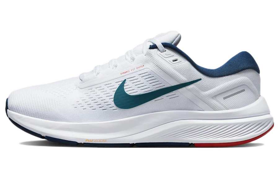 Nike Nike Zoom Structure 24 Comfortable Fabric Abrasion Resistant Low top Air Cushion Casual Running Shoes Men's White Blue