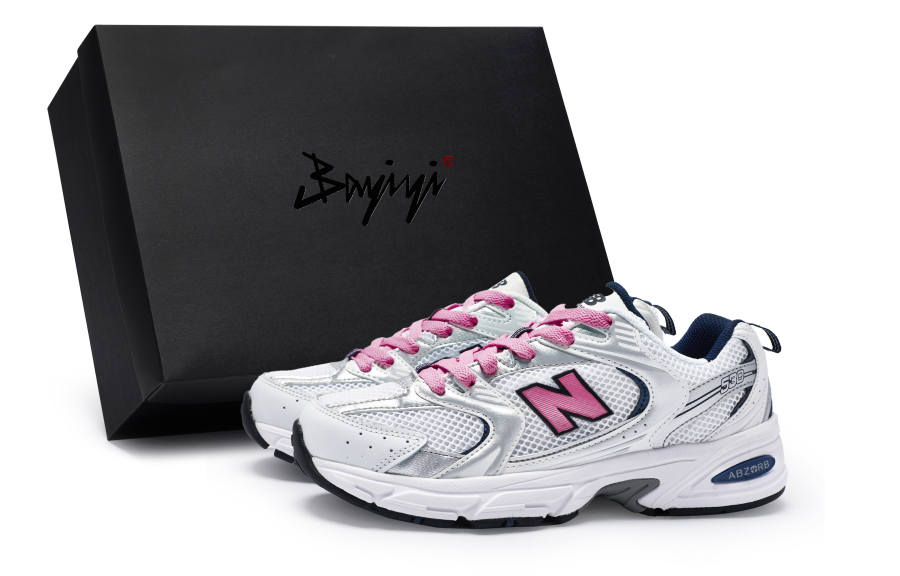 New Balance New Balance NB 530 Cushioning Slip Resistant Breathable Low top Running Shoes Unisex White Silver Rose Red
