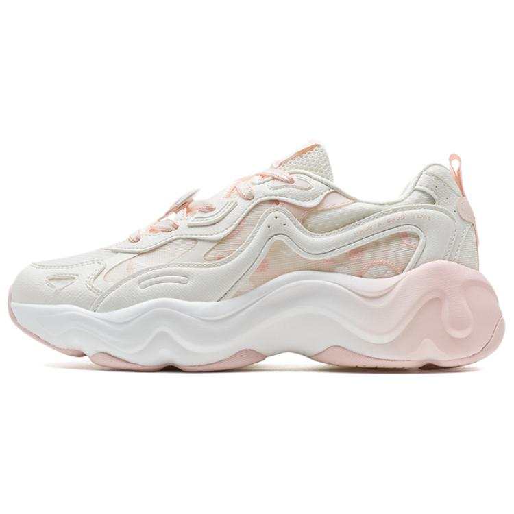XTEP Sports Life Collection Slip Resistant, Abrasion Resistant, Breathable Low top Chunky Sneakers Women's White Pink