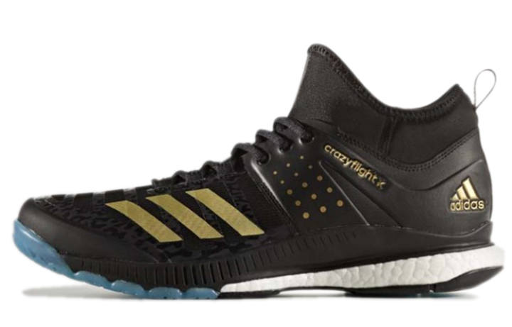 Adidas Adidas Crazyflight Abrasion Resistant Cushioning Mid top Running Shoes Men's Black