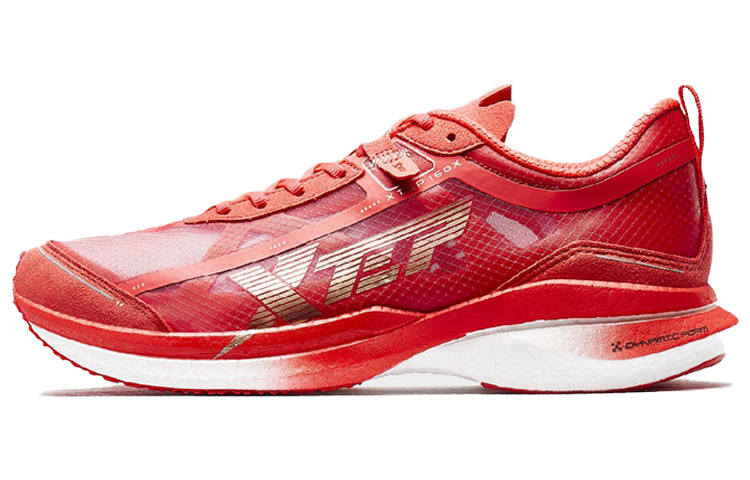 XTEP 160X 1.0 Textile, Synthetic Leather Cushioning Slip Resistant Low top Running Shoes Men's Red