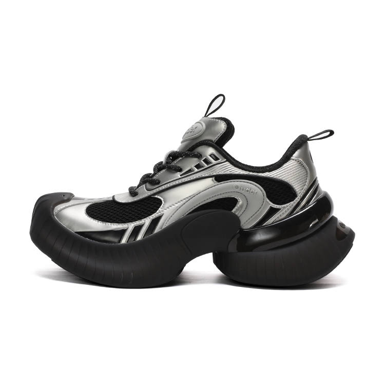 Ouder Slip Resistant, Abrasion Resistant, Breathable Low top Casual Running Shoes Unisex Black Silver