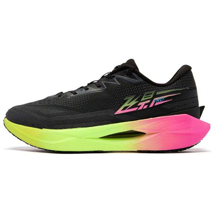 QIAODAN Flying Shadow PRO Low top Carbon Plate Running Shoes Men's Black Green Pink