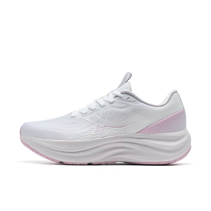 XTEP Cushioning Rebound Abrasion Resistant Lightweight Breathable Low top Training Running Shoes Women's White Purple