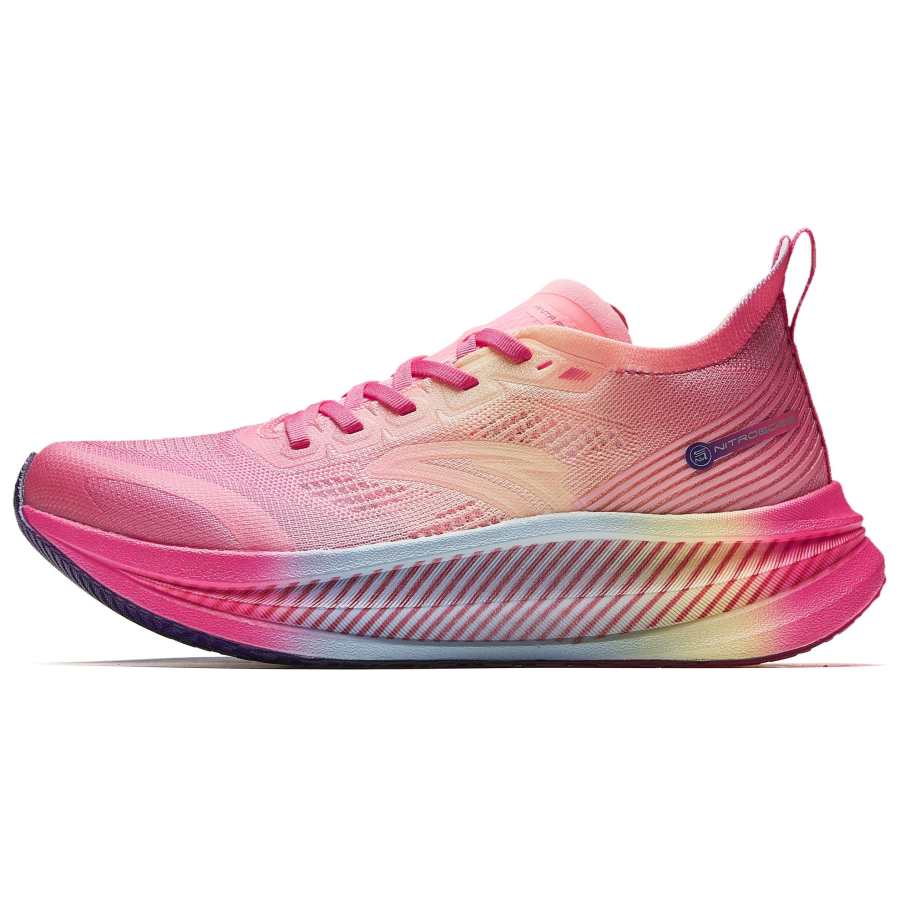 Anta Low top Full Length Carbon Plate Running Shoes Women's Pink Blue Yellow