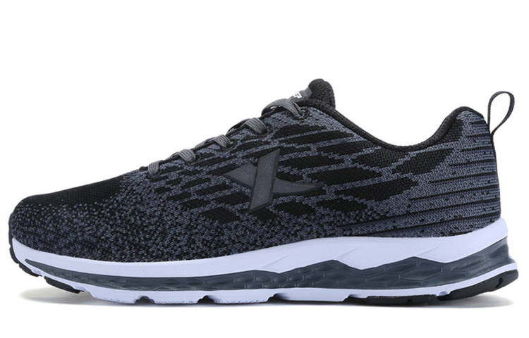 XTEP Cushioning Breathable Low top Running Shoes Men's Black Gray