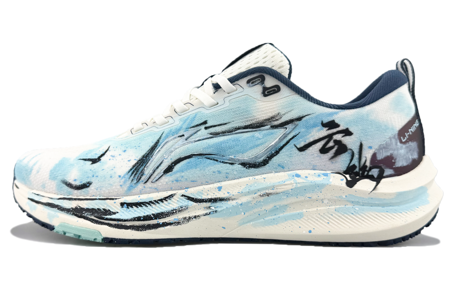 Li-Ning Li Ning Red Hare 8 Textile Cushioning Slip Resistant Breathable Low top Casual Marathon Running Shoes Men's Blue White