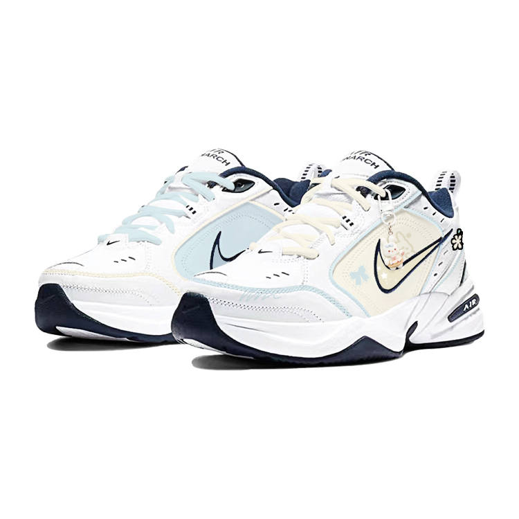 Nike Nike Air Monarch 4 Slip Resistant And Abrasion Resistant Coverage Low top Chunky Sneakers Unisex Yellow Blue