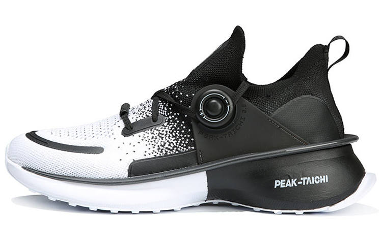 PEAK Tai Ji2.0 Fabric Cushioning Slip Resistant Abrasion Resistant Low top Taichi Running Shoes Men's Black White