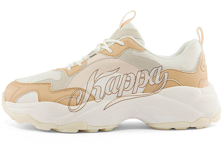 Kappa Abrasion Resistant Slip Resistant Low top Chunky Sneakers Unisex White Light Yellow Umber