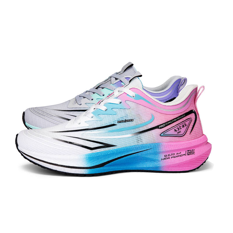 ANDEZHANMUSI Low top Training Physical Fitness Test & Exam Racing Running Shoes Unisex White Moon Violet Mismatched