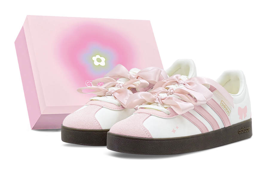 Adidas Adidas VL COURT 2.0 Classic Butterfly Ballet, Soft Sweet Style, Girly, Thin Sole Shoes, Everyday Versatile