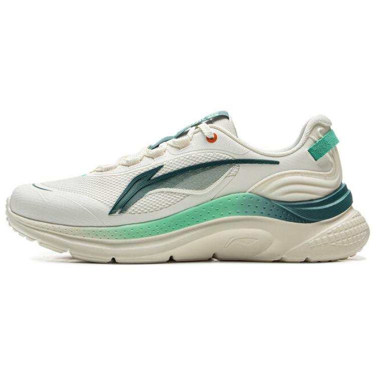 Li-Ning Li Ning Liuyun Cushioning Slip Resistant Abrasion Resistant Lightweight Low top Running Shoes Men's Beige Green