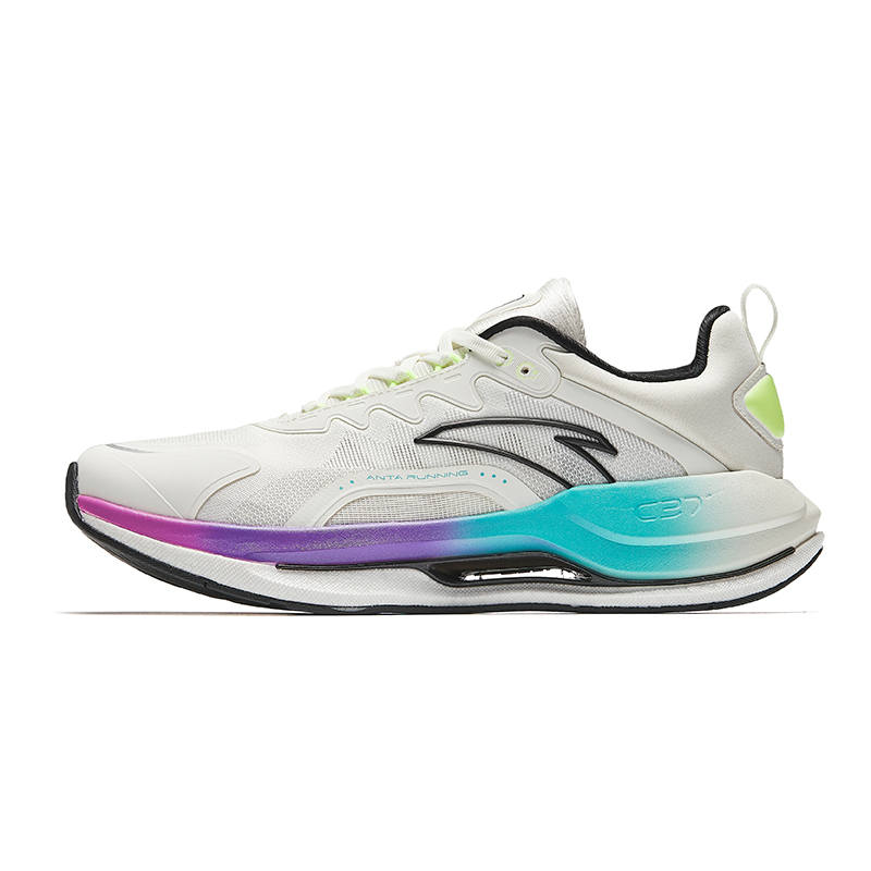 Anta Running Collection Cushioning Slip Resistant Abrasion Resistant Low top Casual Sprint Running Shoes Men's White