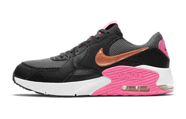 Nike Nike Air Max Excee Textile, Synthetic Leather Low top Running Shoes Women's Black Pink Gold