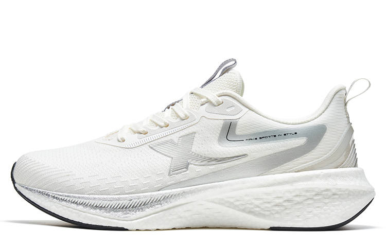 XTEP Kompanio Slip Resistant Abrasion Resistant Low top Running Shoes Men's White Silver