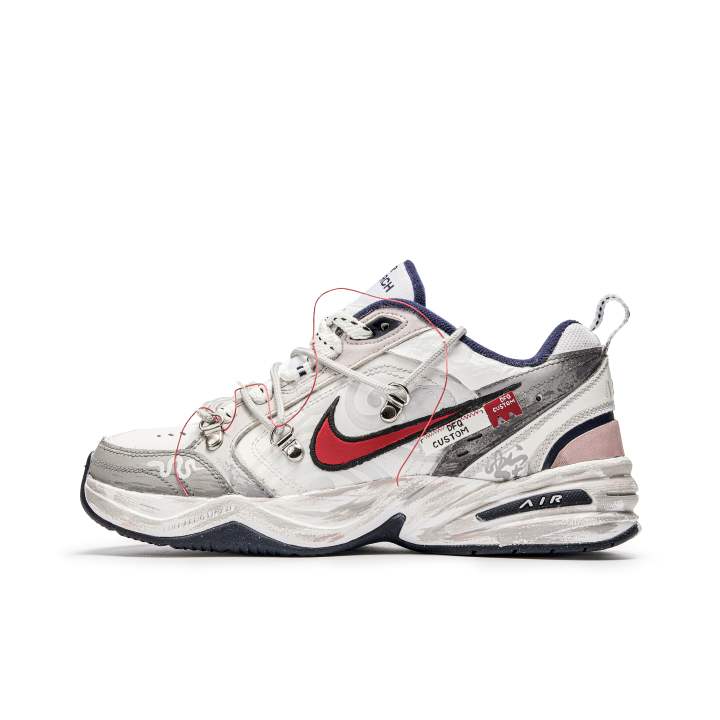 Nike Nike Air Monarch 4 Chunky Sneakers Unisex Low Top Gray/Red