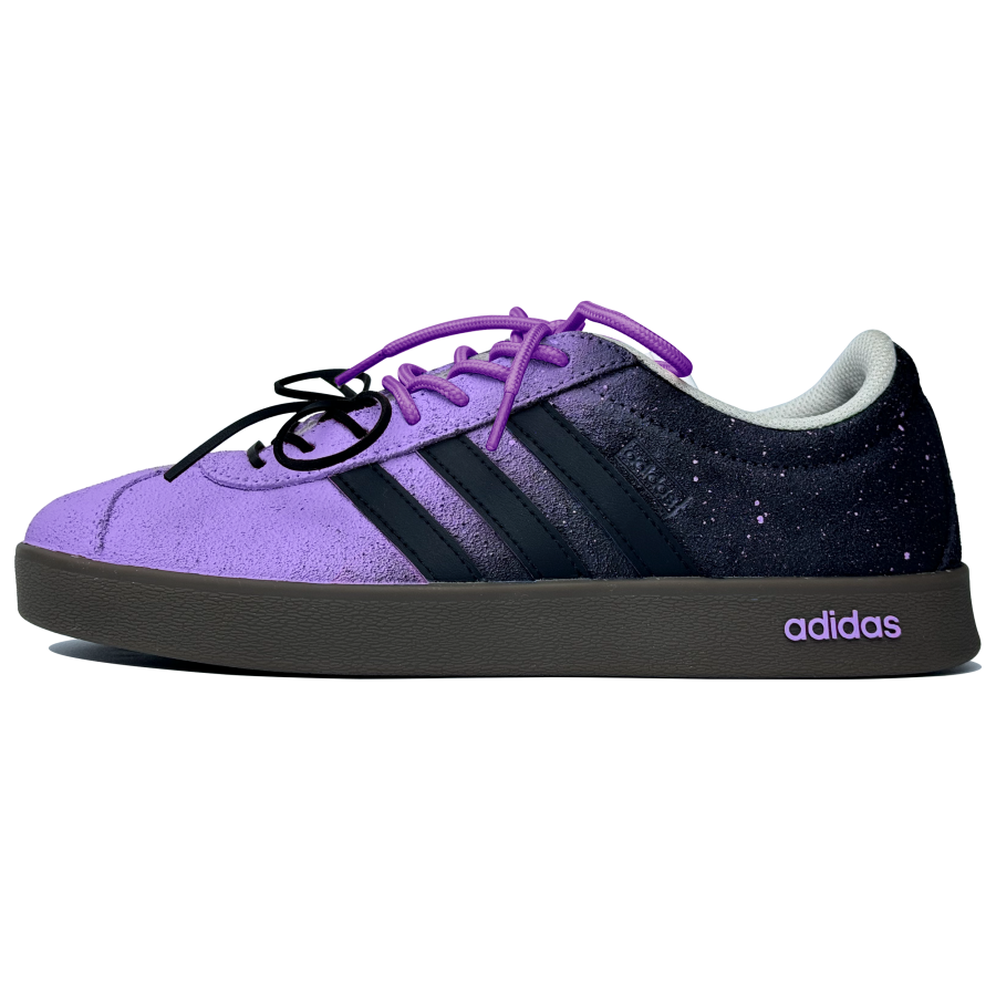 Adidas Adidas VL COURT 2.0 Slip Resistant Cushioning Abrasion Resistant Low top Skateboard Shoes Unisex Black Purple