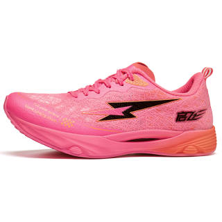 QIFEI Running Shoes Unisex Low Top Neon Rose Red/Orange/White