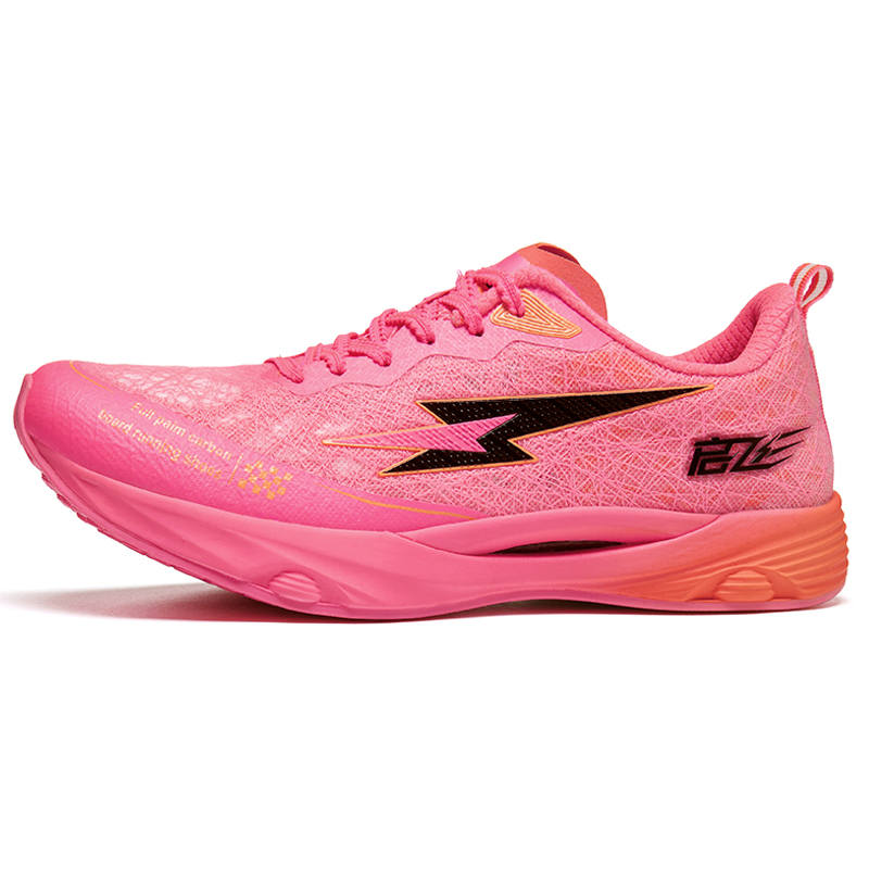 QIFEI Running Shoes Unisex Low Top Neon Rose Red/Orange/White