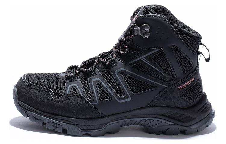 TOREAD Slip Resistant, Abrasion Resistant, Breathable High top Outdoor Shoes Women's Black Gray