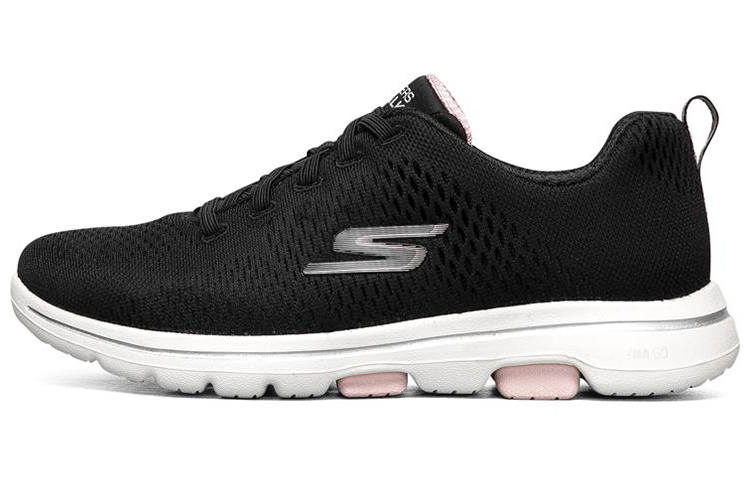 Skechers Go Walk 5 Synthetic Leather, Textile Abrasion Resistant Low top Running Shoes Women's Black