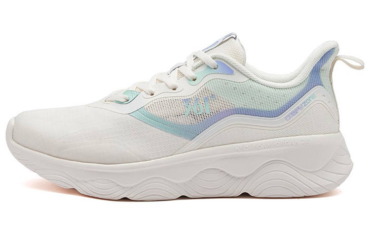 361° Mian Yun Casual Slip Resistant Cushioning Slip Resistant Cushioning Low top Running Shoes Women's White Blue
