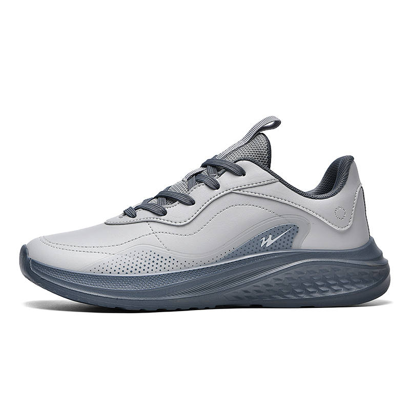 Binary Binary Cushioning Rebound Lightweight Slip Resistant Low top Running Shoes Men's Light Gray