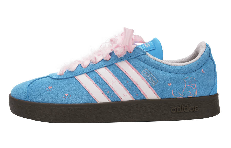 Adidas Adidas VL COURT 2.0 Pink Kitten Abrasion Resistant Low top Skateboard Shoes Unisex Blue