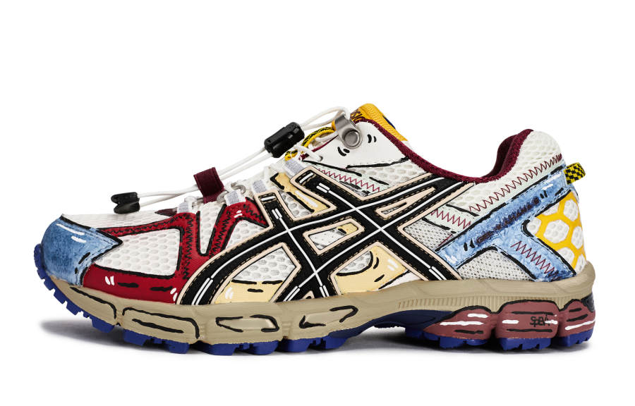 ASICS Gel Kahana 8 FL Low top Running Shoes Men's Black White Red Yellow Blue