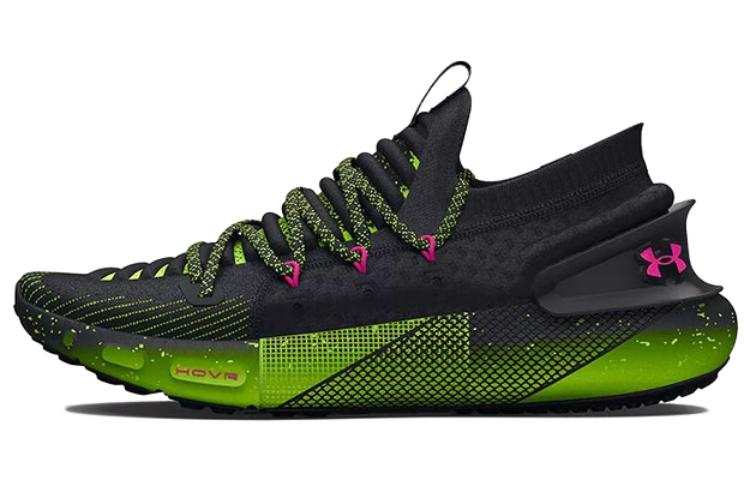 Under Armour HOVR Phantom 3 Comfortable Mesh Abrasion Resistant Breathable Low top Running Shoes Men's Black Green