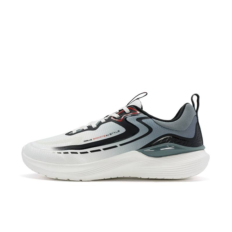 XTEP Slip Resistant Abrasion Resistant Low top Running Shoes Men's White Gray