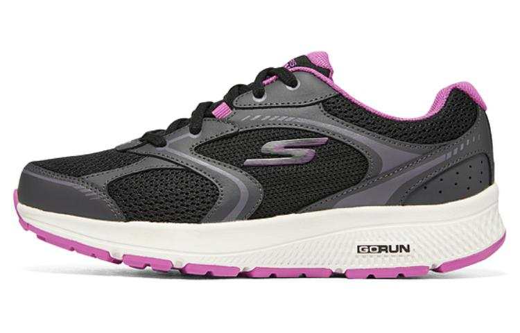 Skechers Mesh Low top Casual Running Shoes Women's Black Purple Wide