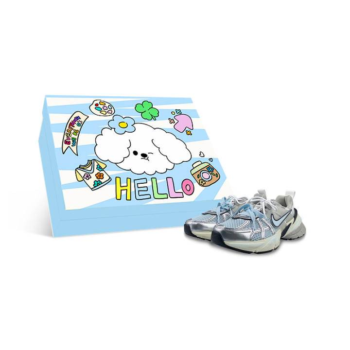 Nike Nike V2K Run Breathable Low top Running Shoes Women's White Blue Silver