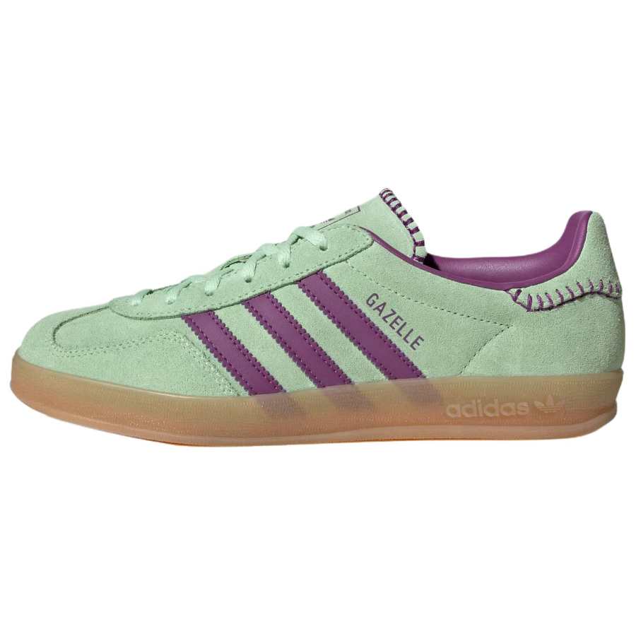 Adidas Originals GAZELLE INDOOR German Army Trainers Women's Green Purple