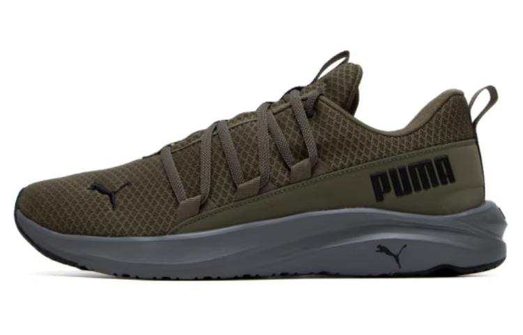 PUMA Softride Mesh Cushioning Slip Resistant Abrasion Resistant Low top Running Shoes Men's Green Black